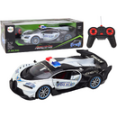 Lean Toys Mașină de poliție cu telecomandă RC, scară 1:12, albă