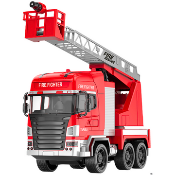 Lean Toys Mașină de pompieri cu telecomandă cu braț, lumini de pulverizare RC