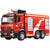 Lean Toys Scară extensibilă cu telecomandă pentru camion de pompieri, pulverizare cu apă 2.4G 9CH
