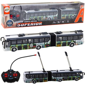 Lean Toys Troleibuz urban cu telecomandă, lumini RC, transport public