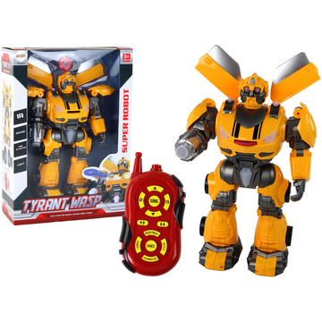 Lean Toys Robot mare cu telecomandă, cu lumină sonoră galbenă