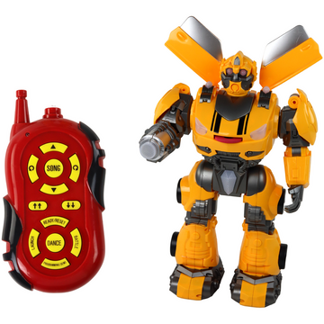 Lean Toys Robot mare cu telecomandă, cu lumină sonoră galbenă