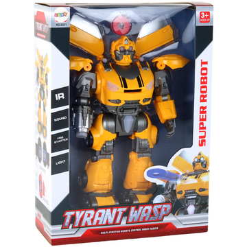 Lean Toys Robot mare cu telecomandă, cu lumină sonoră galbenă