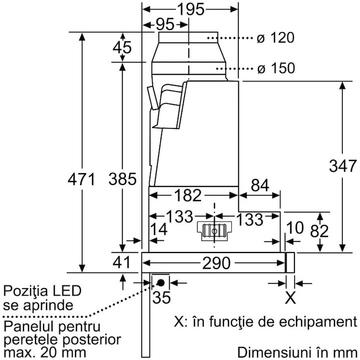 Hota Bosch Hota incorporabila 4 trepte de putere, Putere de absorbtie 729 mc/h, 90 cm, inox
