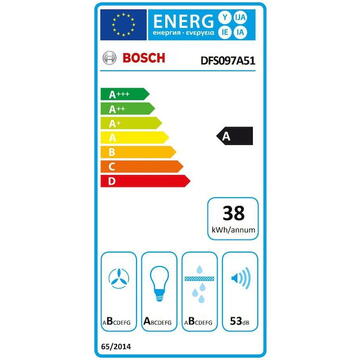 Hota Bosch Hota incorporabila 4 trepte de putere, Putere de absorbtie 729 mc/h, 90 cm, inox