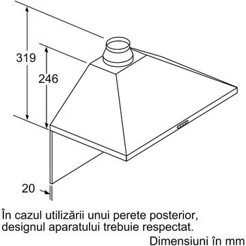 Hota Bosch Hota incorporabila decorativa Putere absortie 570 m3/h , 1 motor, 60 cm, Inox