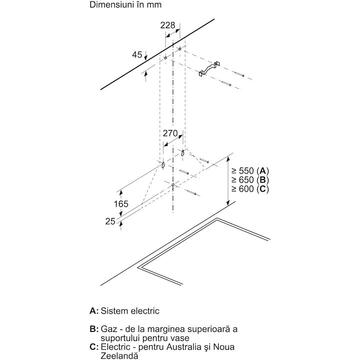 Hota Bosch Hota incorporabila decorativa Putere absortie 570 m3/h , 1 motor, 60 cm, Inox
