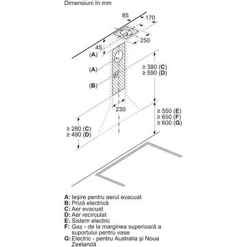 Hota Bosch Hota incorporabila decorativa Putere absortie 570 m3/h , 1 motor, 60 cm, Inox