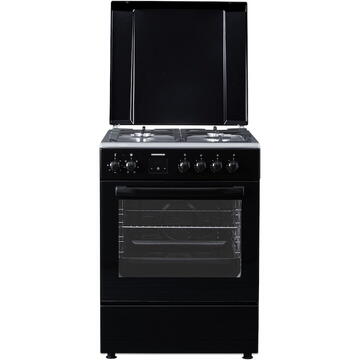 Heinner HFSC-S66FDCC-IBK, 4 arzatoare, Aprindere electrica, Negru