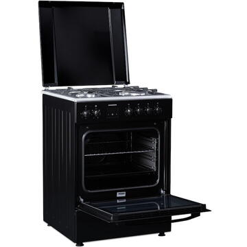 Heinner HFSC-S66FDCC-IBK, 4 arzatoare, Aprindere electrica, Negru