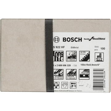 Bosch Lama de fierastrau sabie pentru lemn si metal, lungime 150 mm, 100 buc