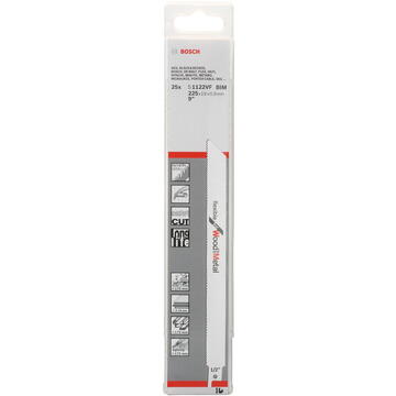 Bosch Lamă de ferăstrău pentru lemn si metal, 225 mm, 25 buc