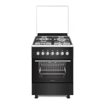 Studio Casa Bruno Aragaz clasic 4 arzatoare gaz, Cuptor electric, 57x57cm, Negru-Inox
