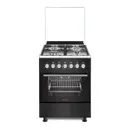 Studio Casa Bruno Aragaz clasic 4 arzatoare gaz, Cuptor electric, 57x57cm, Negru-Inox