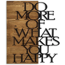 Decoratiune de perete Deco Art  Studio Casa, Lemn si metal, Design mesaj,42 x 58 x 3 cm, Maro nuc/Negru