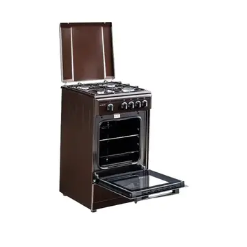 Studio Casa Viva Galaxy 4G 50/55 cm si Hota clasica 2 motoare, 4 arzatoare gaz, Cuptor gaz, Maro