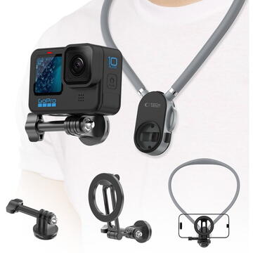 TECH-PROTECT AC200 MAGNETIC MAGSAFE & GOPRO & DJI NECK HOLDER CRAYON GREY