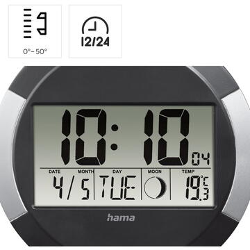 Hama 00186383 PP-245 Wall Clock Black