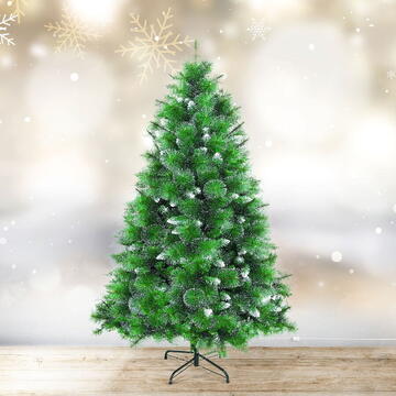 GLOBIZ Brad artificial – 180 cm – cu ramuri dese – PVC – înzăpezit