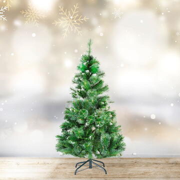 GLOBIZ Brad artificial – 150 cm – cu ramuri dese – PVC – înzăpezit