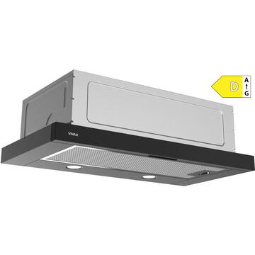 Hota Hota telescopică Vivax CHO‑60PT100T B, 59,5 cm, 100 W, 2 trepte, filtru aluminiu lavabil, iluminare LED, Negru