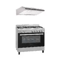 Pachet Aragaz clasic 5 arzatoare gaz, Cuptor gaz, 90x60 cm, Studio Casa , Tivoli, grill electric , rotisor, aprindere electrica+Hota clasica, 90 cm, Studio Casa ST 2196, 2 motoare, Inox