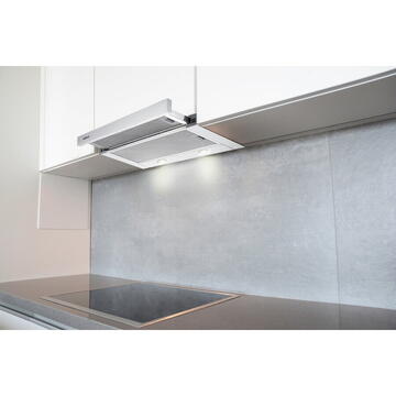 Hota Hota telescopică Vivax CHO‑60PT100T X, 59,5 cm, 100 W, 2 trepte, filtru aluminiu lavabil, iluminare LED, Inox