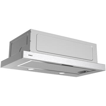 Hota Hota telescopică Vivax CHO‑60PT100T X, 59,5 cm, 100 W, 2 trepte, filtru aluminiu lavabil, iluminare LED, Inox