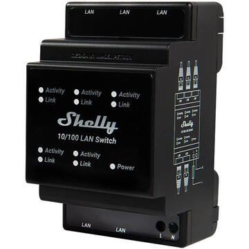Releu inteligent Przełącznik Ethernet z 5 portami RJ45 Shelly LAN Switch