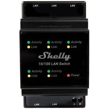 Releu inteligent Przełącznik Ethernet z 5 portami RJ45 Shelly LAN Switch