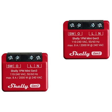 Releu inteligent Set of 2 Shelly 1PM Mini Gen3 Controllers