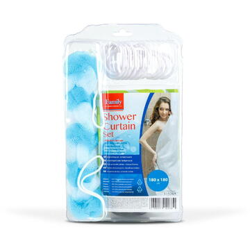 Family Set perdea de duș cu burete de baie – 180 x 180 cm