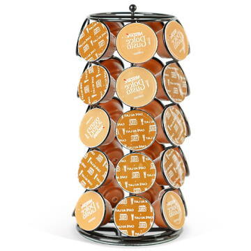 Bewello Suport metalic pentru capsule de cafea – 35 capsule Dolce Gusto – 165 x 165 x 320 mm – negru