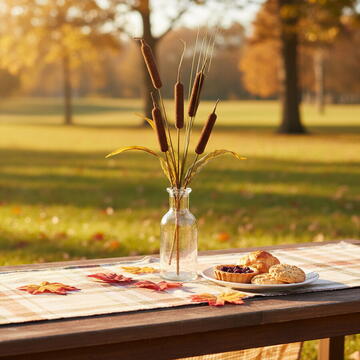 GLOBIZ Decorațiune de toamnă – papură decorativă – 40 cm – 2 modele