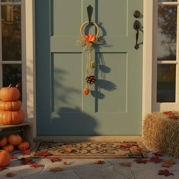 GLOBIZ Decorațiune de toamnă – coroniță pentru ușă – 2 modele – 30,5 cm