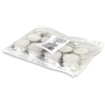 GLOBIZ Set 20 lumânări tip pastilă (tealight) albe – Ø37 mm
