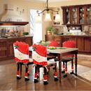 Familly Christmas Set decorațiuni de scaun Crăciun – model Doamna Crăciun – 50 x 55 cm – roșu/alb