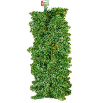 GLOBIZ Ghirlandă de brad artificial – verde – 270 cm – PVC
