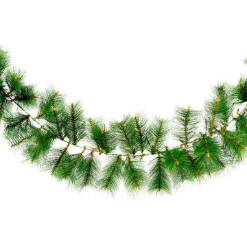 GLOBIZ Ghirlandă de brad artificial – verde – 270 x Ø24 cm – PET