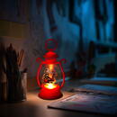 GLOBIZ Decorațiune de Crăciun – felinar cu LED – model Moș Crăciun – roșu – 16,5 x 7 cm