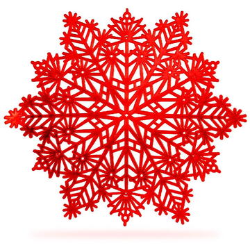 GLOBIZ Suport de vase din silicon – model fulg de zăpadă – roșu – Ø38 cm