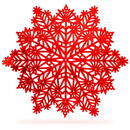 GLOBIZ Suport de vase din silicon – model fulg de zăpadă – roșu – Ø38 cm