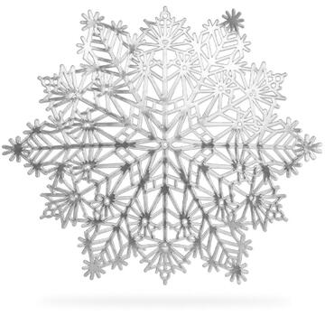 GLOBIZ Suport de vase din silicon – model fulg de zăpadă – argintiu – Ø38 cm