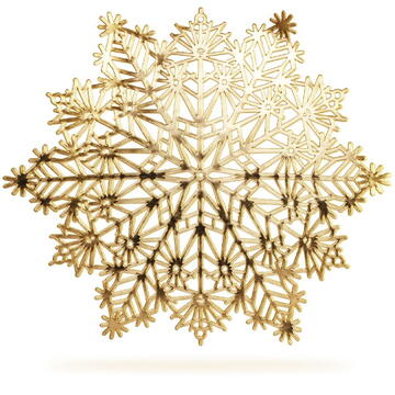 GLOBIZ Suport de vase din silicon – model fulg de zăpadă – auriu – Ø38 cm