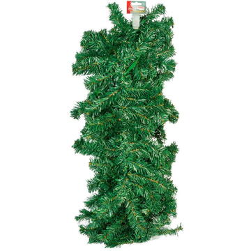 GLOBIZ Ghirlandă de brad artificial – verde închis – 270 x Ø24 cm – PVC