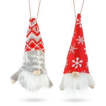 GLOBIZ Decor de Crăciun – spiriduș scandinav textil – 15 cm – 2 modele