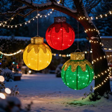 North Pole Decor Luminos Crăciun - Ornament Sferic - 60 LED - 60 x 83 cm - Verde - 100-240 V AC