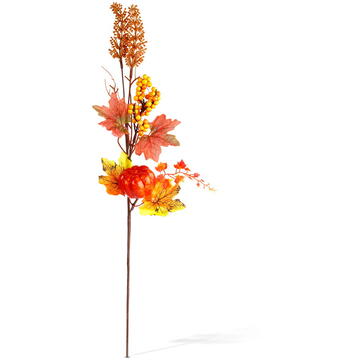 GLOBIZ Ramură decorativă de toamnă cu frunze și bobițe – 62 cm – 2 modele