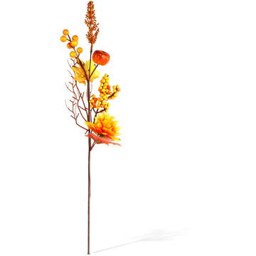 GLOBIZ Ramură decorativă de toamnă cu frunze și bobițe – 62 cm – 2 modele