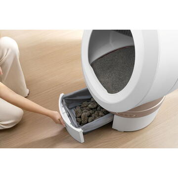 Litiera pentru pisici Mova LR10 Prime, 6L, Auto-curatare, Alb